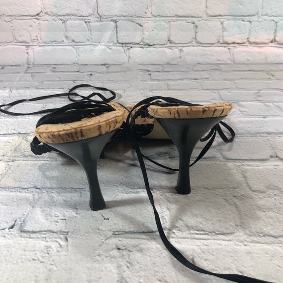 Macrame beaded kitten heel ankle wrap Sandals Nine West - Picture 6 of 10